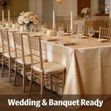 1件高品质香槟色缎面桌布 - 非常适合婚礼、情人节和宴会