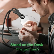 3-In-1 Adjustable Hands-Free 5X 5.12" Magnifier, Switchable Between Handheld, Neck Hanging And Desktop Modes, With Independent High-Magnification Lens, Suitable For Reading, Sewing And Cross-Stitch (Latest Upgraded Version) - Black - View 1