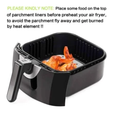 100pcs Square Perforated Air Fryer Liners, Minimalist White Square Perforated Oil Absorbing Paper And Steaming Paper, Suitable For Daily Cooking, Party Snacks And Holiday Feasts - White - View 8