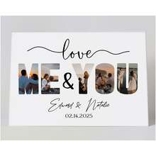 Custom Couple Photo Collage Valentines Gift For Him Her, Me And You Photo Print, Personalized Valentine's Day Gift, Custom Photo Print - Multicolor - View 12