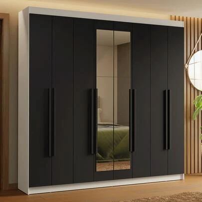  Ropero Closet Madesa Venus 8 Puertas 2 Espejos 216cm BN