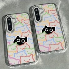 Colorful Line Cartoon Print Phone Case Compatible With MOTO G10, G13, G15, G23, G30, G32, G34, G35, G55, G60, G75, G84 Compatible With Samsung S25, S24, S23, S22, And A55/A56 Series Models. Also Fits  PIXEL 3A, PIXEL 4A, PIXEL 5A Series Devices. The Perfect Valentine's Day Gift For Women. - 無色 - 查看 1
