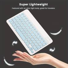 Set de 2 piezas de teclado y mouse inalámbricos mini de 10 pulgadas, recargables, de diseño ultrafino, compatibles con iPad Air/Pro, sistemas Android y Windows - Multicolor - Ver 7