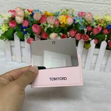 Tom Ford Pink Card Holder Mirror. Portable Double-Sided Mirror. New SS26 Fashion. Travel Essential. Exquisite And Stylish Leather Case Makeup Mirror. Portable Makeup Touch-Up Mirror. Suitable For Everyday Use, A Great Gift For Your Girlfriend. - Pink - View 10