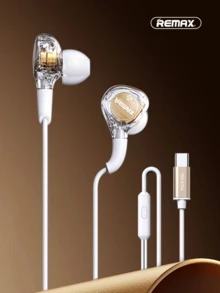 REMAX Type-C In-Ear Wired Earphones (With Microphone)Featuring Bass Stereo Noise-Isolating Design And Noise Reduction Function.Ideal As Sport Earphones Or A Gaming Headset, Compatible With IPhone, Android, Pixel, And Other Audio Recording Devices. - RM-670A - View 13