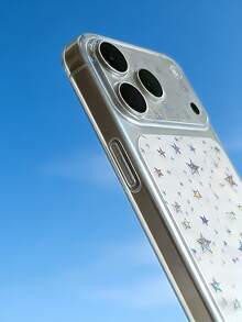 1pc Laser Starry Sky Back Cover Sticker, Shiny Creative DIY Hollow Lens Sticker, Compatible With IPhone 17 Pro Max/17 Pro/17 Air/17, Shiny Back Cover Soft Film, Birthday/Easter/Thanksgiving/Family/Friend/Gift, Suitable For Both Men And Women - Clear - View 6