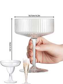 Reusable 4.5 Oz Clear Champagne Cups, Shatterproof Plastic Cups, Suitable For Parties, Weddings And Large Events, Back To School Season, Perfect For Weddings And Outdoor Celebrations, Champagne Cups - Clear - View 9
