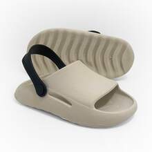 Boys' 2-In-1 Cloud Flip-Flops With Strap – Lightweight, Non-Slip And Comfortable - 白色/黑色 - 查看 1