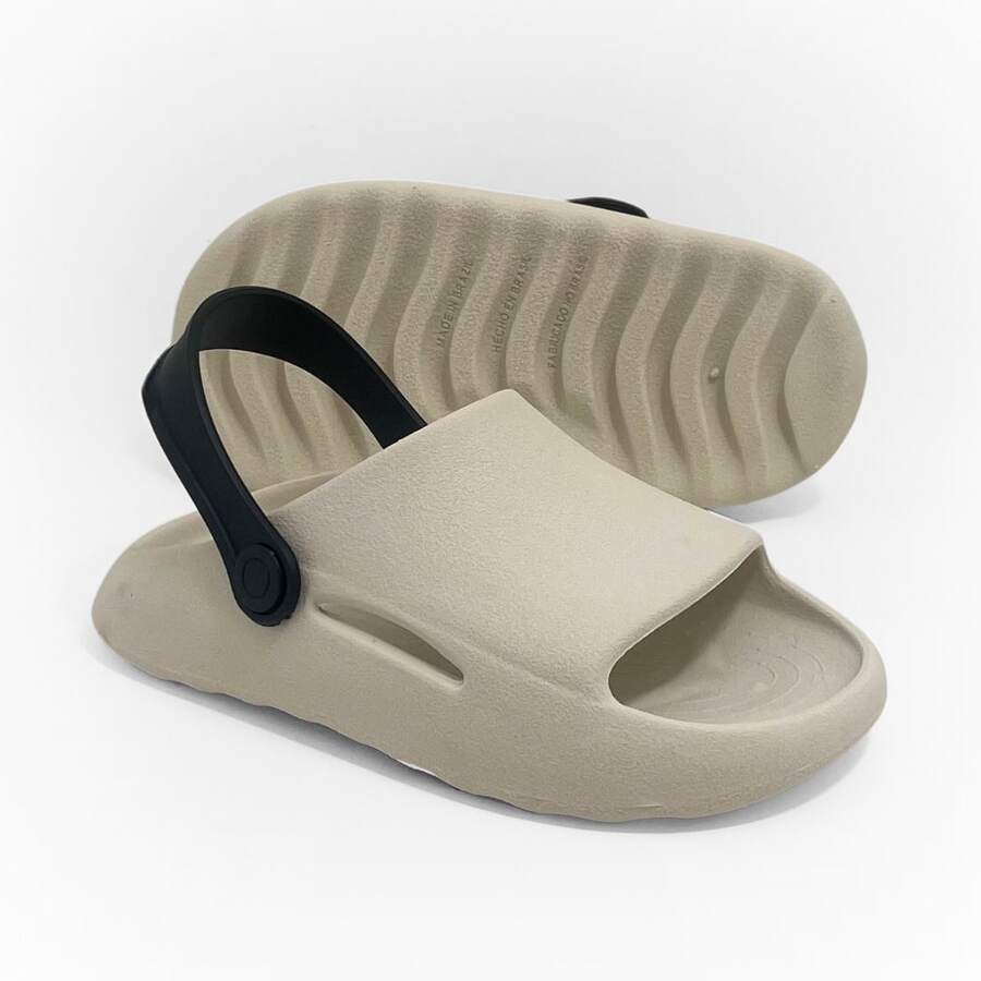 Boys' 2-In-1 Cloud Flip-Flops With Strap – Lightweight, Non-Slip And Comfortable - 白色/黑色 - 查看 1