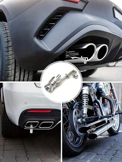 1 Aluminum Turbine Whistle Exhaust Pipe Simulator, Universal Exhaust Pipe Noise Generator, Suitable For Motorcycles, Trucks, Cars, Off-Road Vehicles, Car Decoration Parts, Halloween Pranks, Christmas Gifts