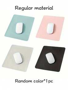 1/2 piezas Alfombrilla de ratón cuadrada de piel sintética (PU), fácil de limpiar y resistente al agua, unicolor minimalista, alfombrilla de ratón de cuero cuadrada, empaque individual, talla única/rosa, suministros de oficina - Rosa - Ver 10