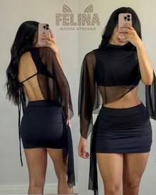 Asymmetrical Patterned Holidays - Black - View 2