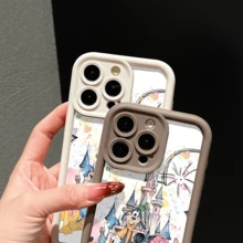 Disney.What Disney Mickey Mouse And Friends Characters Patterned Phone Case With Fireworks And Castle Design. Compatible With IPhone 17, 16, 15, 14, 13, 12, And 11 Pro Models. Made Of Durable TPU With Shockproof Protection. A Perfect Gift For Family, Friends, Birthdays, Holidays, And Any Special Occasion. - 粉色 - 查看 4