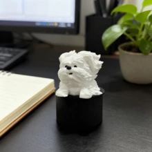 Decorazione da tavolo a forma di cane, opera d'arte creativa con linee disordinate - Bianco - Visualizzare 2