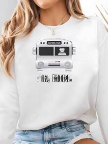 Women Plus Size Sports Sweatshirts - White - View 1