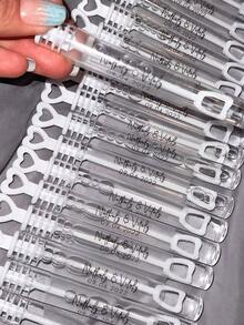 1/12/24/36/48/60/72pcs,Personalized Bubble Labels [LABELS ONLY, Tubes Are NOT Included] -Custom Bubble Wand PVC Stickers,Personalized Name/Date Labels For Wedding/Birthday/Baby Shower Party Favors. - Clear PVC Stickers - View 8