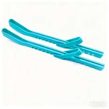 2个可调节冰鞋刀刃保护套 - 耐用橡胶材质，防刺穿保护，适用于花样滑冰鞋和冰球鞋，冰鞋护套