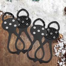Pairs Non Slip Gripper Spikes Ice Cleats Snow Traction Cleats Crampons For Women Men Walking Running On Snow Ice