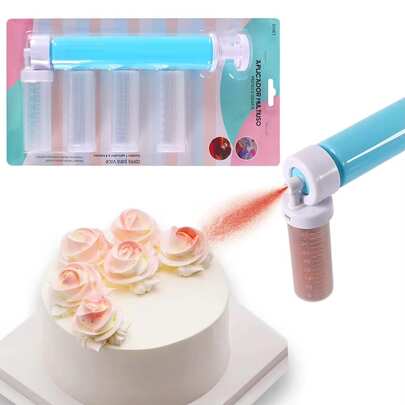 Manual Spray Gun Style Cake Sprayer, DIY Baking Spray Pump Cake Spray Gun Set, For Colored Decoration Of Mousse Cakes, Cupcakes, Cookies And Desserts