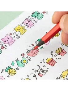 1pc Roller Stamp, DIY Portable Plastic Stamp For Scrapbooking, Planner, Journal Decoration, Birthday Cards, With Panda, Cat, Hamburger, Fruit Patterns, Suitable For Drawing, Great Gift (Random Pattern) - Multicolor - View 2