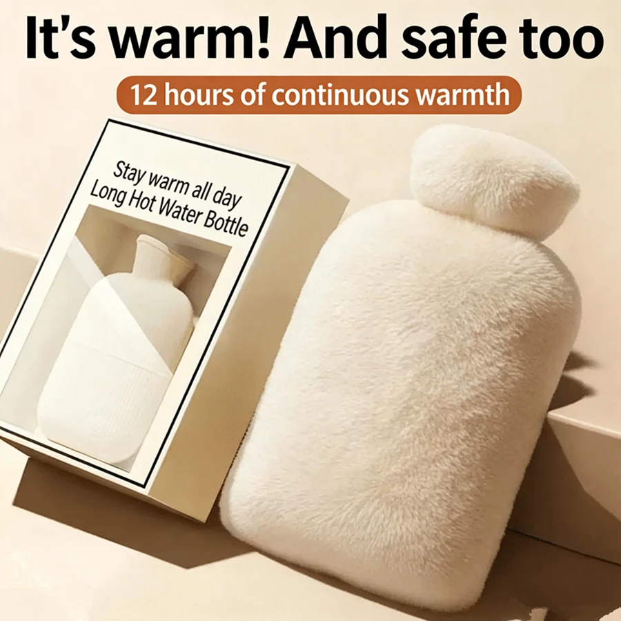 Heat Bottle With Soft Cover –Leak Proof 1L/2L Large Heat Bottles,PVC + Bed Bottle Fluffy,Gifts For Men Women Romantic Valentine's Day Gifts, Birthdays, Weddings, Anniversaries, Wives, Husbands, Mothers, Women, Girlfriends, Boyfriends