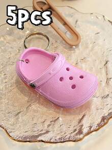 1/3/5pcs Custom Letter Creative Miniature Keychain, Available In Multiple Colors. Personalized Slipper Keychains With Letter Pendants And Colorful Shoe Decorations. Can Be Used For DIY Car Keys,Bags, Backpacks, Phone Case Charms. - Multicolor - View 17