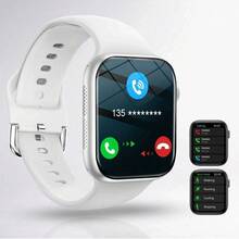Smartwatch con llamadas/marcación inalámbrica, múltiples modos deportivos, recordatorio y rechazo de llamadas, recordatorio de SMS, fondo de pantalla personalizable, compatible con iOS/Android - Plateado - Ver 16