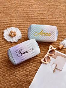 Customized Ombre PU Leather Travel Toiletry Bag. Suitable As A Bridesmaid Gift, This Makeup Bag Is Perfect For Travel, Everyday Use, Or As A Thoughtful Bridesmaid Gift. Wherever You Go, You Can Easily Organize And Access Your Cosmetics. - Item 9 - View 5