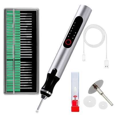 1 Set Portable Handheld Home Engraving Pen, Suitable For DIY Engraving On Jewelry, Glass, Wireless Engraving Machine, Drill Bits, Rotary Tool