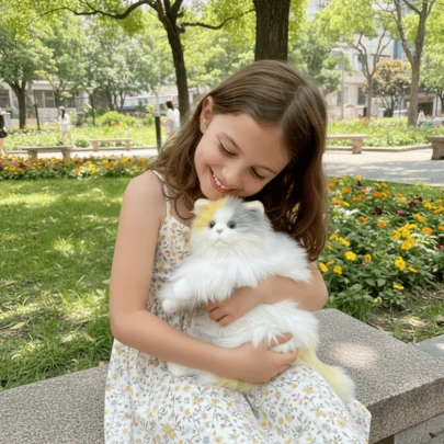 Búp bê mèo nhồi bông ba màu sống động như thật, kích thước 17,7 inch/45cm, hình thú nhồi bông mềm mại, búp bê mèo nằm dễ thương, mềm mại và thoải mái khi ôm, người bạn đồng hành lý tưởng để trang trí bàn làm việc tại nhà, phù hợp cho người già và trẻ em, cũng là món quà tuyệt vời cho người yêu mèo.