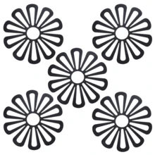 1入組桌面隔熱墊,厚型矽膠挖空梅花形隔熱鍋墊,彩色防滑杯墊,餐具墊,適用於家居