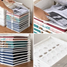 Clothing Folding Board, Clothing Storage And Organizing Tool, Folding Clothing Board Storage Rack, Lazy Folding Clothing Board, Durable, Suitable For Home T-Shirts, Shirts, Pants, Mounted Closet Systems, Wardrobe Management, Spacesaving - White - View 5