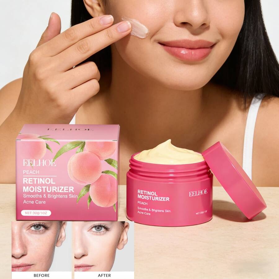 1 Unidad Crema Hidratante de Durazno con Ingredientes Suaves, Ilumina y Cuidado Piel Facial, Humectación Duradera, Cuidado Diario para Todo Tipo de Piel