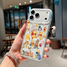 Disney.Winnie The Pooh Patterned Phone Case With Friends Decorating The Design. Compatible With IPhone 17, 16, 15, 14, 13, 12, And 11 Pro Models. Made Of TPU, With Shockproof Protection. A Delightful Gift For Family, Friends, Birthdays, Holidays, And Special Occasions. - Trong sáng - Xem 2