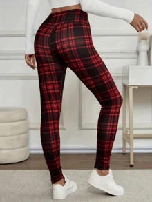 1pc Winter Sport Leggings High Waist Thick Wool Pants Letter Embroidery Velvet Thick Thermal Pants Fleece Legging Winter Clothes Women  Women's Winter Clothing Of Women's Winter Clothing Women's Winter Fashion Women's Winter Promotion Of Women's Winter Clothing Christmas   Conjunto Deportivo  Leggings Para Mujer  Licras Para Mujer  Joggers Women  Jogger Para Mujer  Leggings For Women  Yoga Pants Gym Set   Leggings Set - Đỏ - Xem 4