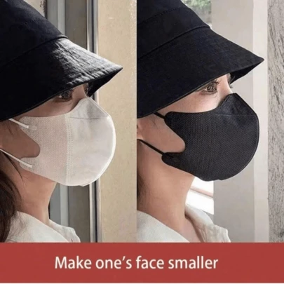 10pcs/100pcs Disposable Face Masks For Summer, Women's Fashionable 3D Stereo White Small Size, Individually Packaged. The White Masks Are Made Of Stain-Free, Odorless Material. The Black Masks Are Dyed, Which May Have A Slight Scent, A Normal Phenomenon. You Can Air Them Out Before Use.
