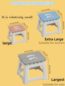 1个8/9/10英寸厚塑料折叠凳，便携式迷你户外成人椅，长凳，便携式钓鱼椅，户外，方便，节省空间，凳子，折叠凳，厨房凳，折叠椅，折叠厨房凳，浴室凳，吧台凳，带软垫座椅