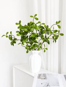1/2/3 Piezas Ramas de arbustos de hojas de eucalipto artificiales de 50cm, adecuadas para decoración de pared, sala de estar, dormitorio, boda, fiesta, mesa, hogar, escritorio, cocina, boda, mesa de comedor, centro de mesa, oficina, jardín, exterior, casa, patio. Adecuado para primavera, verano, otoño, invierno. - Verde - Ver 5