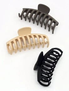 3pcs Matte Claw Hair Clips, Suitable For Everyday Use