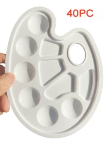 5pcs/10pcs/20pcs[Best Seller]10-Well Oval Color Mixing Palette, Professional Grade Painting Color Tray, Watercolor Oil Acrylic Multi-Purpose, Art Student & Artist Tool, Portable Spill-Proof Plastic Material, 1pc - 6+4 Color Palette - View 10