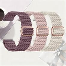 3条/套 编织弹力尼龙运动单圈表带，兼容三星Galaxy Watch、佳明手表、Amazfit手表、红米手表，通用18mm 20mm 22mm快拆尼龙弹性表带腕带手链，兼容Galaxy Watch7 6 5 4，智能手表配件 - 18mm - 查看 8