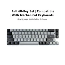 彩色ABS键帽套装 - 符合人体工学设计，兼容61/68/82/87/98/104键键盘，支持背光（仅包含键帽，不含键盘） - 灰黑68keys - 查看 4