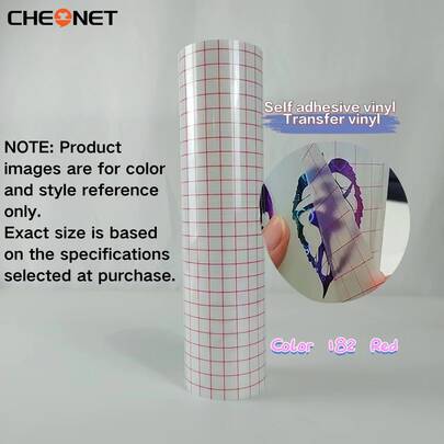 1 Roll CHEONET Transfer Tape, Suitable For Permanent Self-Adhesive Vinyl Materials, Ideal For Vinyl Stickers, Party Decorations, Automotive Decals DIY, Craft Cutting, Strong Adhesive, High Transfer Efficiency