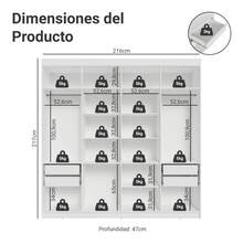 Ropero Closet Madesa Venus 8 Puertas 4 Cajones 216cm BB 05 - Multicolor - Ver 3