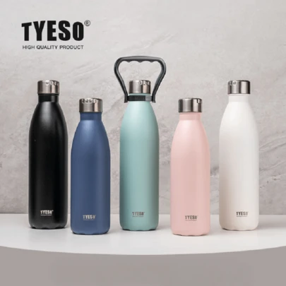  Bình giữ nhiệt thể thao Tyeso bằng thép không gỉ dung tích lớn, 750/1000ml, kích thước lớn, hoàn hảo cho các hoạt động ngoài trời! Cốc giữ nhiệt chân không chống rò rỉ, giữ lạnh nhiều giờ, cốc giữ nhiệt cho cắm trại, leo núi, đạp xe, bình nước di động cho xe đạp, cốc chân không tái sử dụng, nhẹ.