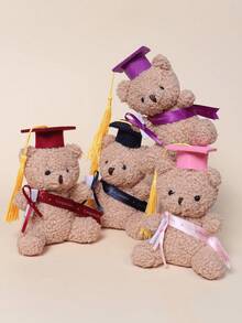 黑色毛绒泰迪熊玩偶，迷你毕业熊，配有毕业帽，2025届毕业纪念款，附带毕业帽和祝贺腰带，是毕业礼物、毕业季、毛绒玩具、儿童玩具的理想之选。 - 彩色 - 查看 4