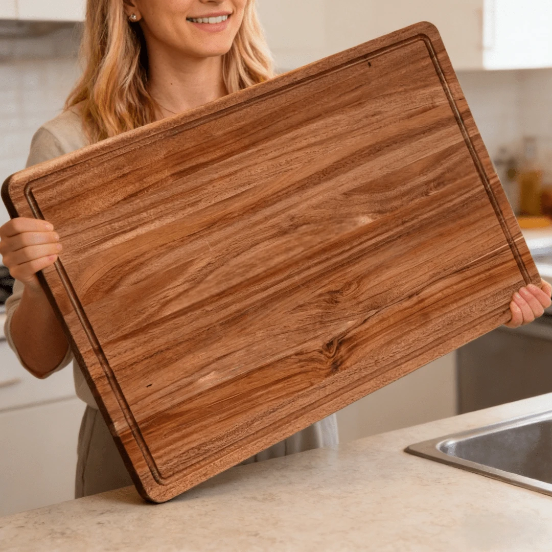 Acacia Wood Kitchen Cutting Board - Chopping Board - Wooden Cutting Board -- Ideal For Meat, Cheese, Bread, Vegetables And Fruits, Kitchen Utensil With Juice Groove, Perfect Holiday Gift For Chefs, Multi-Functional Kitchen Tool, Food Tray, Elegant Design, Durable Kitchen Accessory, Cheese Tray, Halloween/All Saints' Day/All Hallows' Day, Cutting Board, Kitchen Utensils