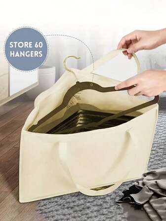 1 pieza/2 piezas Bolsas de almacenamiento triangulares ahorradores de espacio con asas - Un organizador de perchas, ideal para armarios, áreas de lavandería y tendederos - Una opción de organizador de armario minimalista moderno, con un diseño triangular simple de costura.