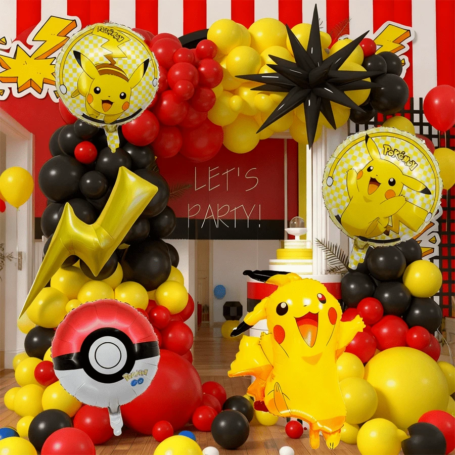 Cartoon   Theme Aluminum Foil Balloon Set, Red & Black Latex Balloons Party Supplies - Multicolor - View 1