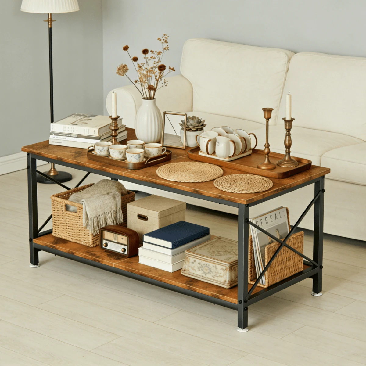 Mesas De Centro Cuadrado Minimalista Moderno Auxiliar Mesa De Centro, Mesa Para Sala De Madera Moderno Mesa De Centro Cuadrado Minimalista Moderno - Granate - Ver 1